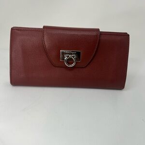 Salvatore Ferragamo Burgundy Leather Wallet